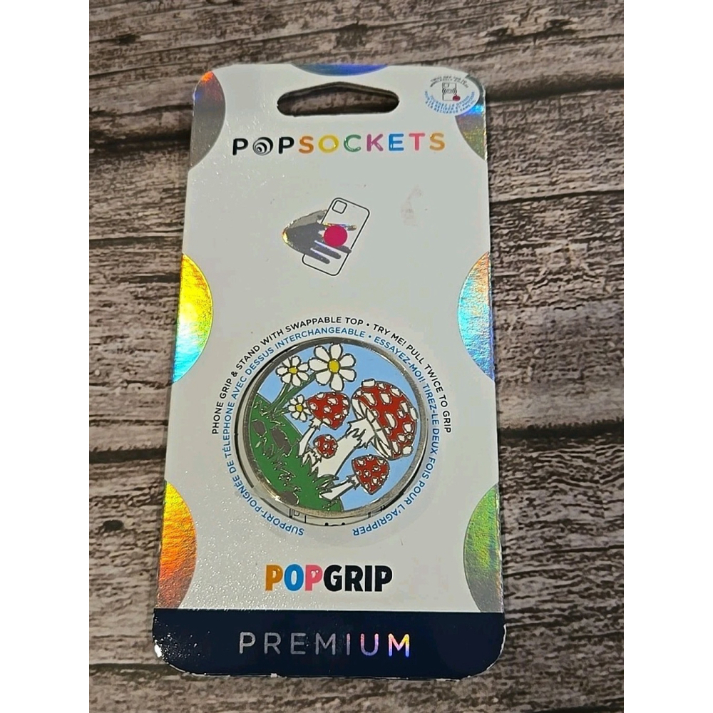 PopSockets Popgrip Premium ENAMEL FUN GUY- FUNGUS MUSHROOM NEW (Aa)